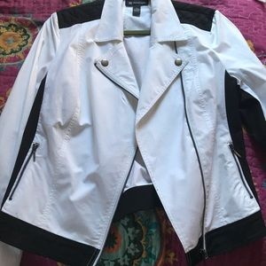 INC light weight black and white jacket